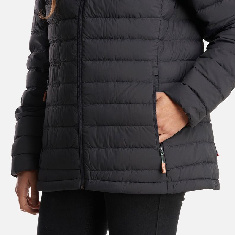 Chaqueta Mujer Infiernillo con Gorro Negro Haka Honu I23-5