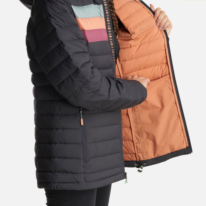Chaqueta Mujer Infiernillo con Gorro Negro Haka Honu I23-7