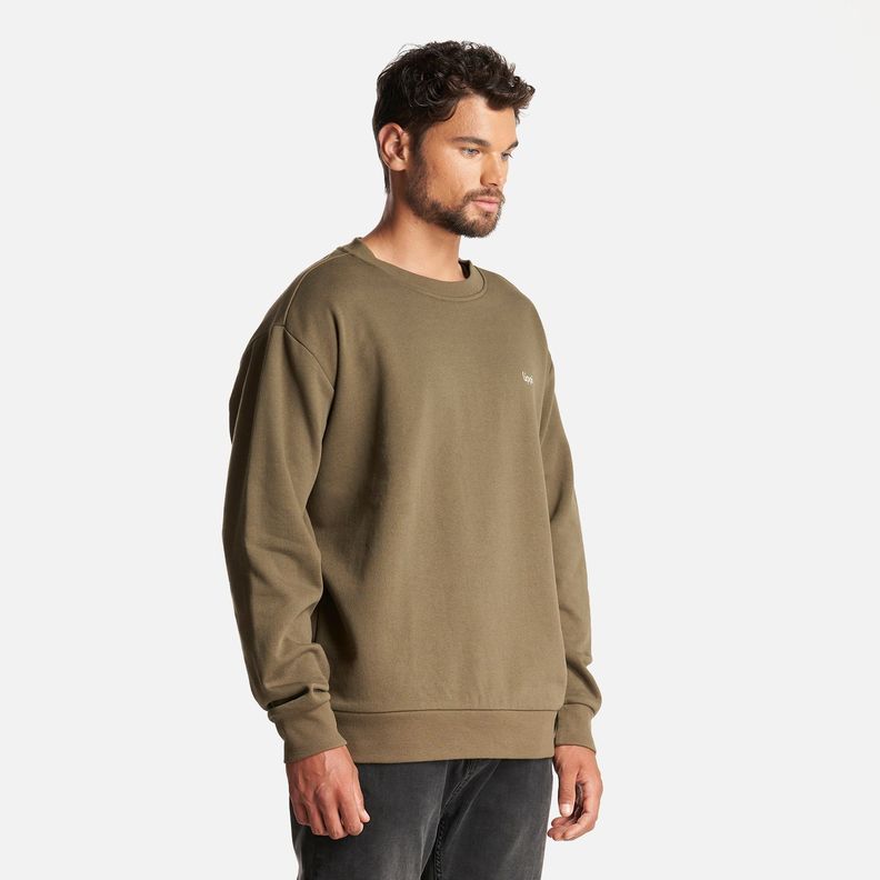 Poleron Hombre Insigne Crewneck Sweatshirt Back Print Verde Militar Lippi-2
