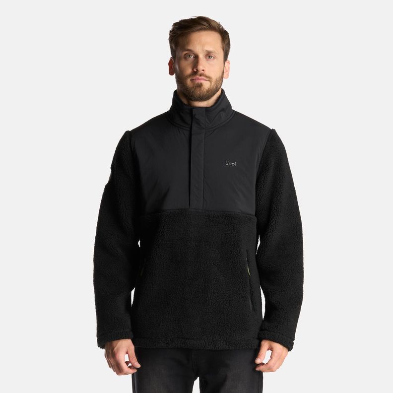 Chaqueta Hombre Glaciar Sherpa-Pro 1/4 Zip Jacket Negro Lippi-1