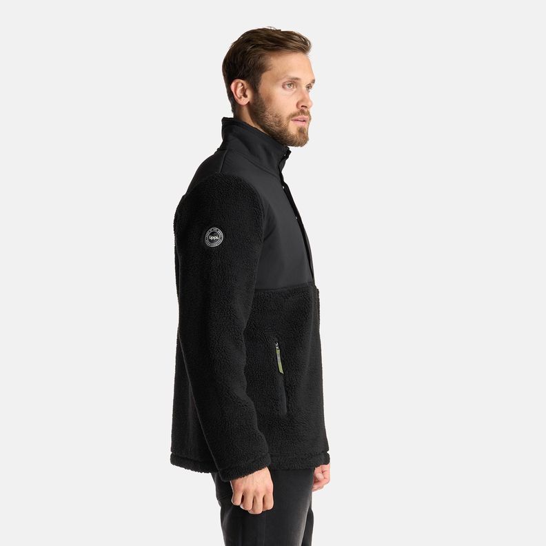 Chaqueta Hombre Glaciar Sherpa-Pro 1/4 Zip Jacket Negro Lippi-3