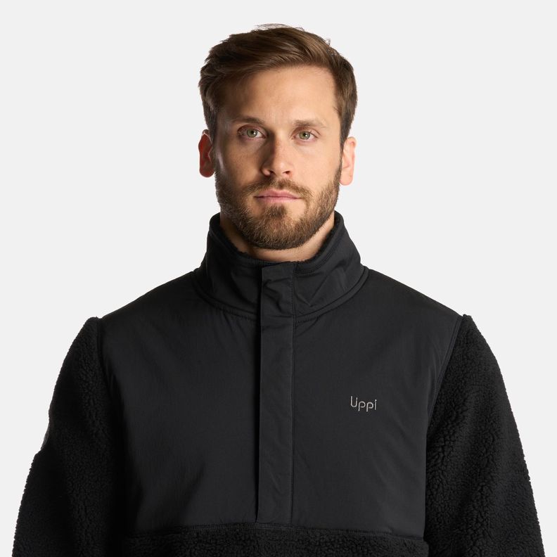 Chaqueta Hombre Glaciar Sherpa-Pro 1/4 Zip Jacket Negro Lippi-5