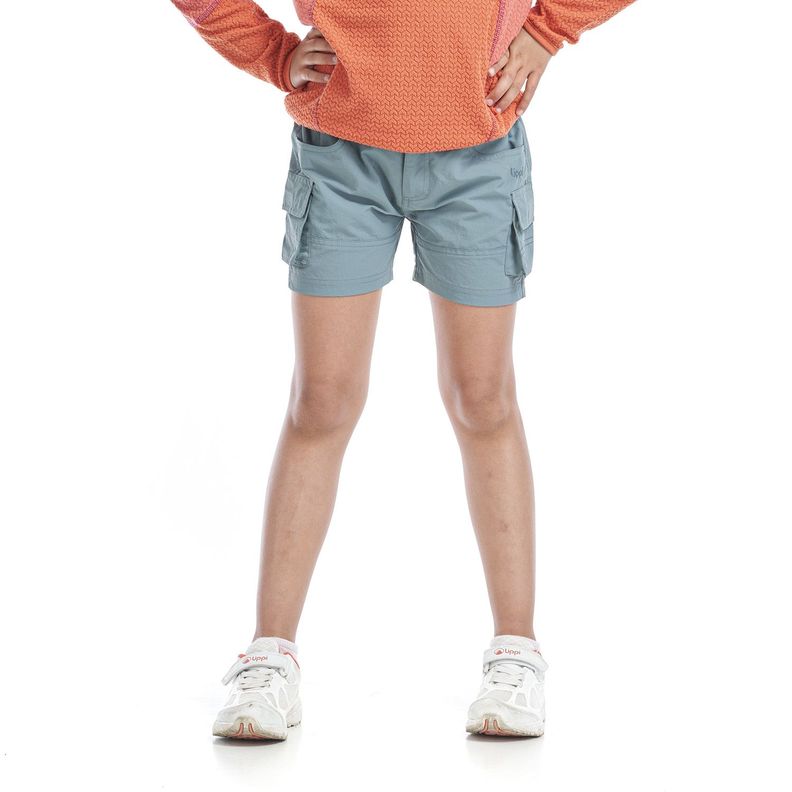 Short Niña Mini Just-Go Q-Dry Cargo Shorts Verde Grisaceo Lippi V22-1