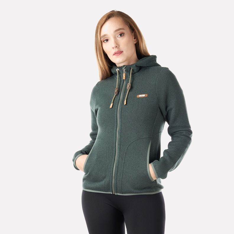 Polar Mujer Alamo Blend-Pro Hoody Jacket Verde Grisaceo Lippi V23-1