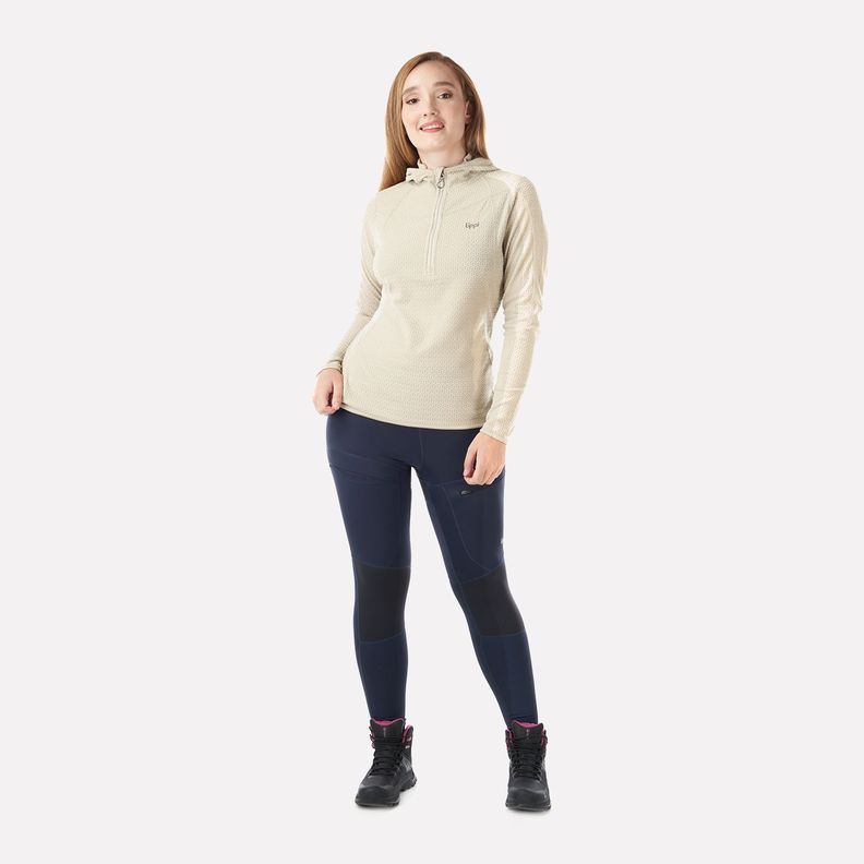 Poleron Mujer Jacaranda Nano-F 14 Zip Hoody Crudo Lippi I22-4