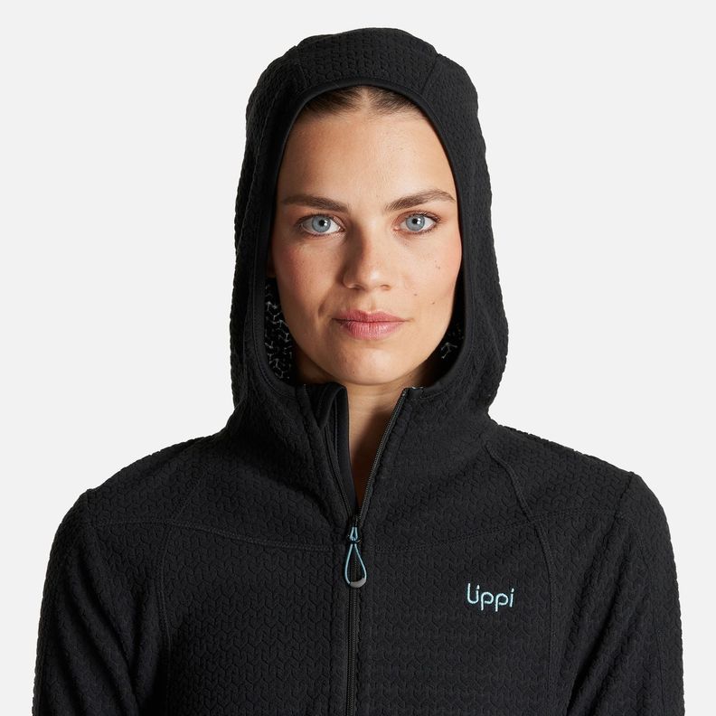 Poleron Mujer Jacaranda Nano-F 14 Zip Hoody Negro Lippi I23-3