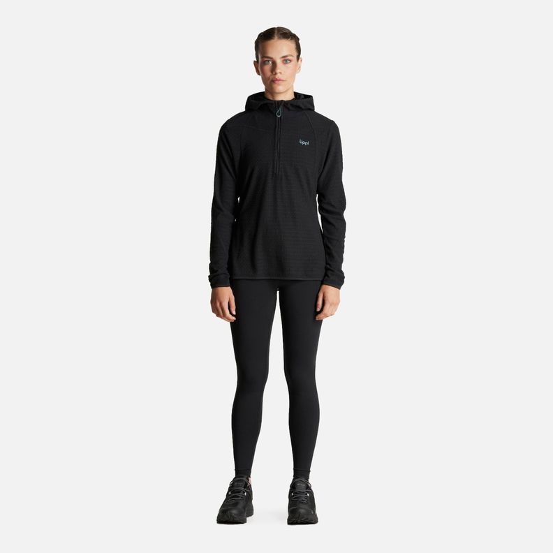 Poleron Mujer Jacaranda Nano-F 14 Zip Hoody Negro Lippi I23-4