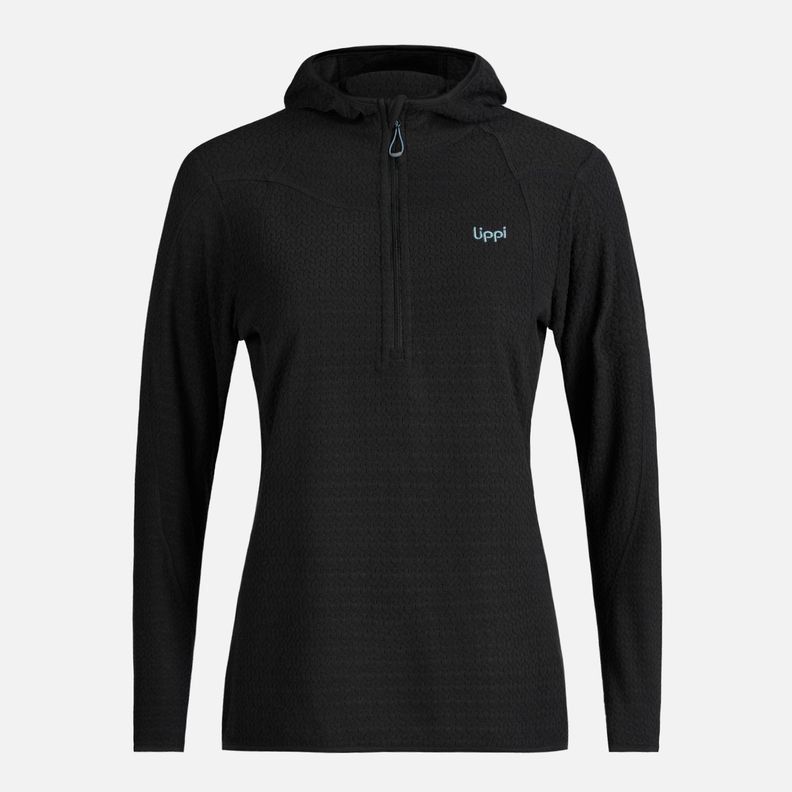 Poleron Mujer Jacaranda Nano-F 14 Zip Hoody Negro Lippi I23-5