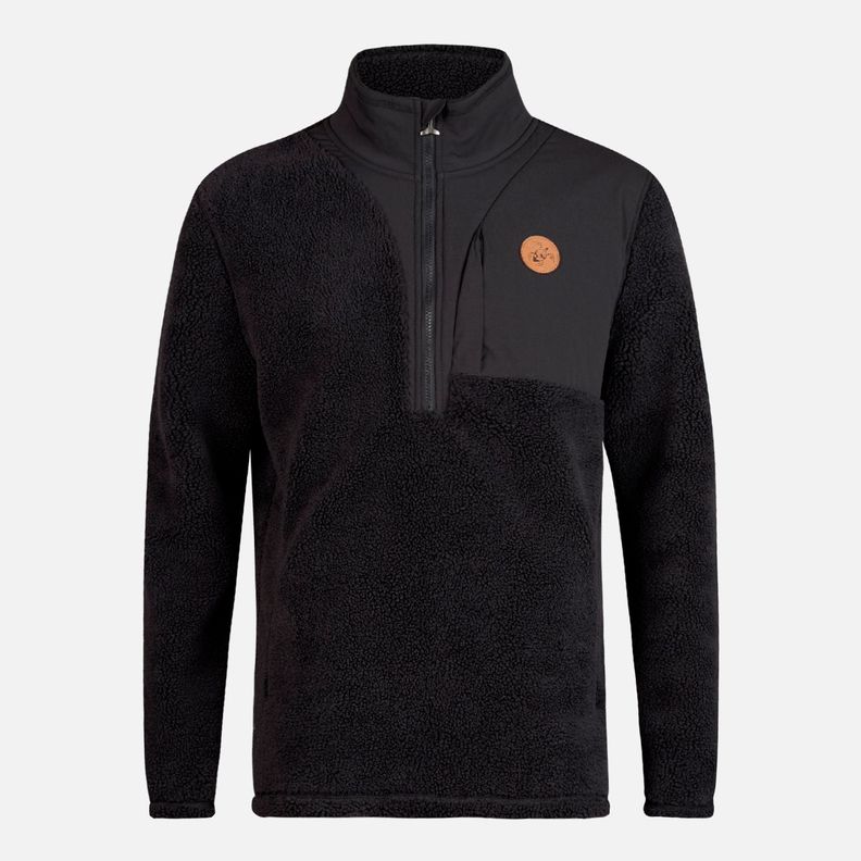 Poleron Hombre Porteador 1/4 Zip Negro Haka Honu-0