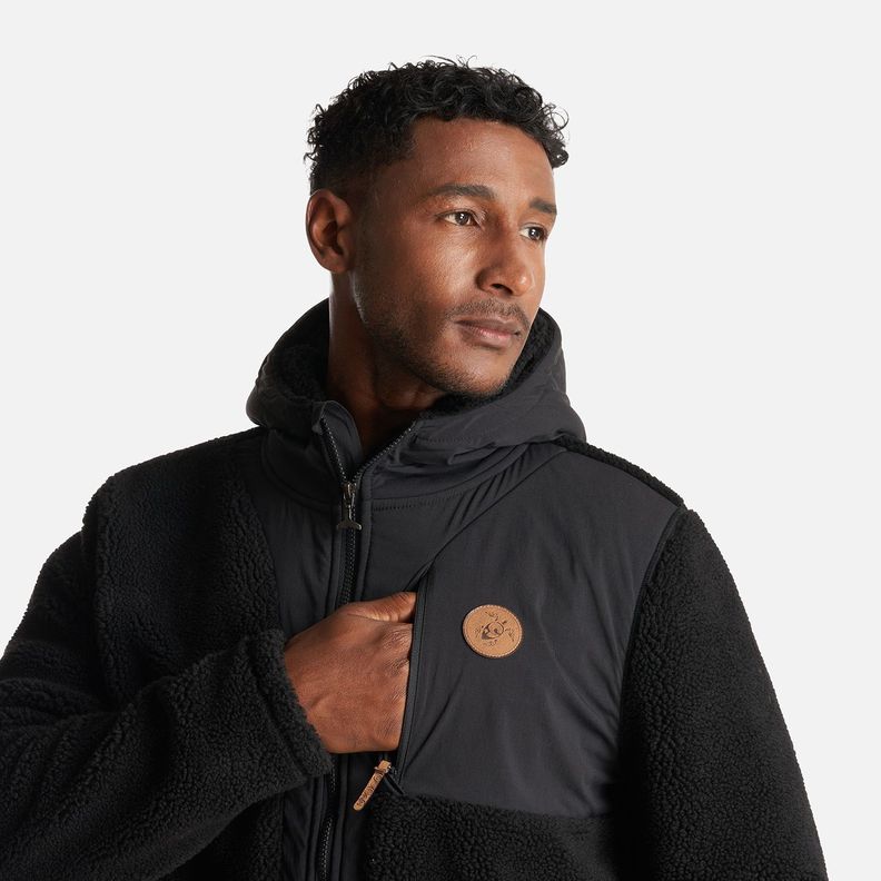 Poleron Hombre Porteador 1/4 Zip Negro Haka Honu-5