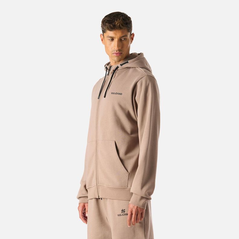 Polerón Hombre Cool Down Full Zip Hoody Taupe Vulcano-1