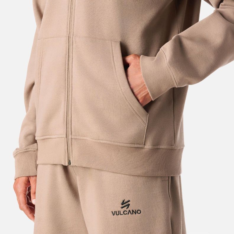 Polerón Hombre Cool Down Full Zip Hoody Taupe Vulcano-5
