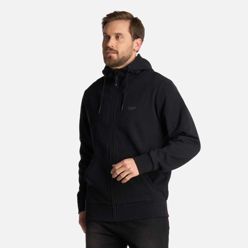Polerón Hombre Ulmo FullZip Hoody Sweatshirt Negro Lippi I25-1