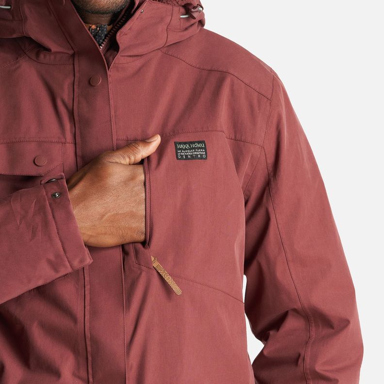 Chaqueta Hombre Yak Burdeo Haka Honu I23-5