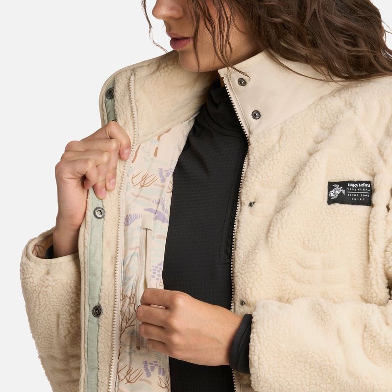 Polerón Mujer Zip-porrito Crema Haka Honu I25-5
