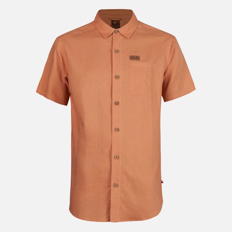 Camisa Hombre Linaje Damasco Haka Honu Naranjo XS