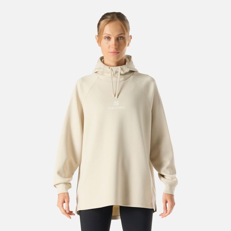 Polerón Mujer Tempo Sweatshirt Hoody Crema Vulcano-0