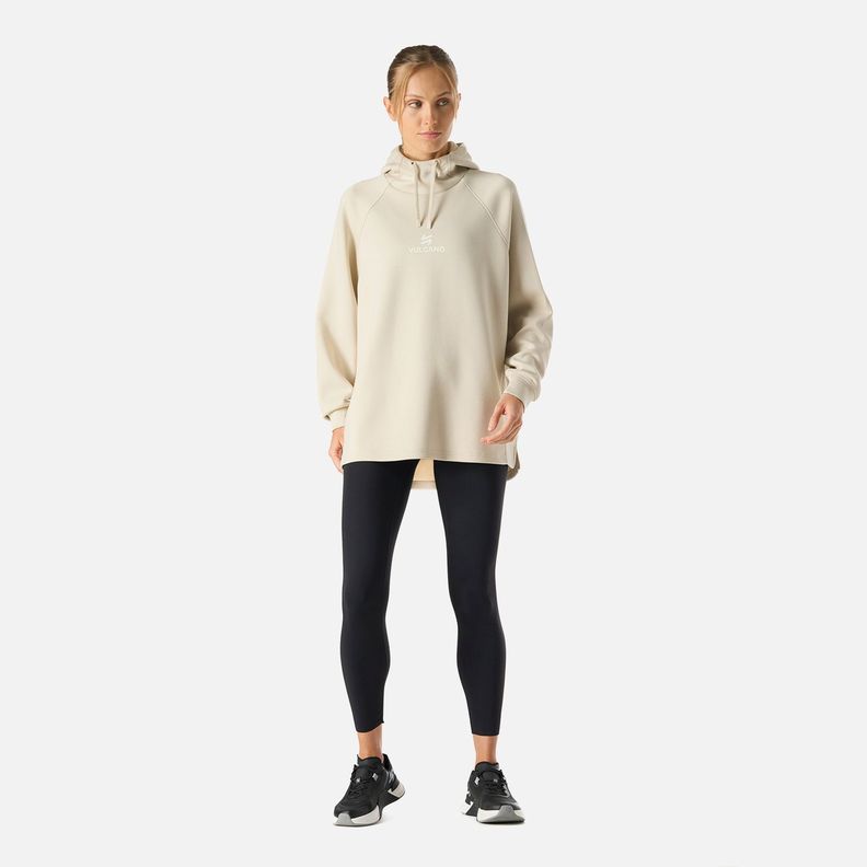 Polerón Mujer Tempo Sweatshirt Hoody Crema Vulcano-6
