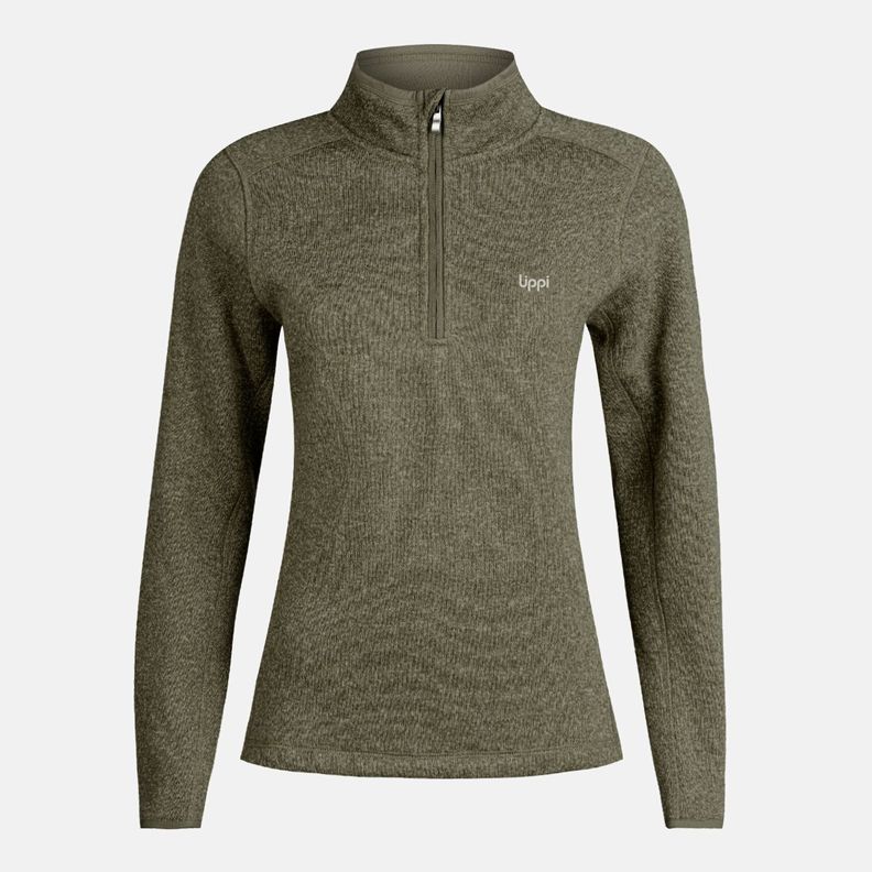 Poleron Mujer Coronado Therm-Pro Pullover Melange Verde Oscuro Lippi-0