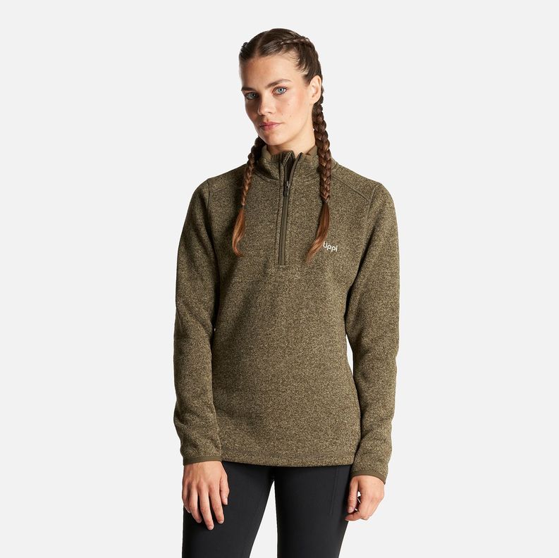 Poleron Mujer Coronado Therm-Pro Pullover Melange Verde Oscuro Lippi-1