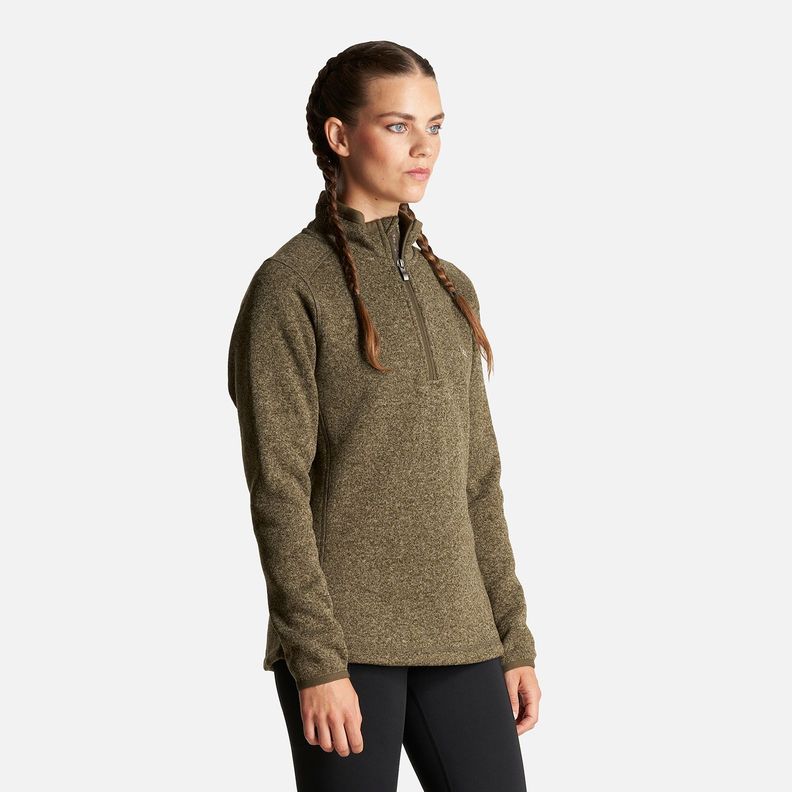 Poleron Mujer Coronado Therm-Pro Pullover Melange Verde Oscuro Lippi-2