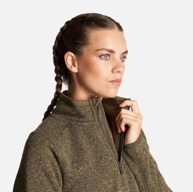Poleron Mujer Coronado Therm-Pro Pullover Melange Verde Oscuro Lippi-5