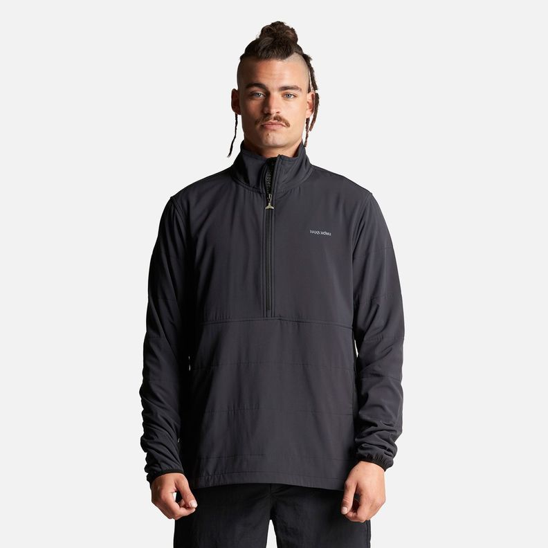 Poleron Hombre Del Sur 1/4 Zip Sin Capucha  Negro Haka Honu-1