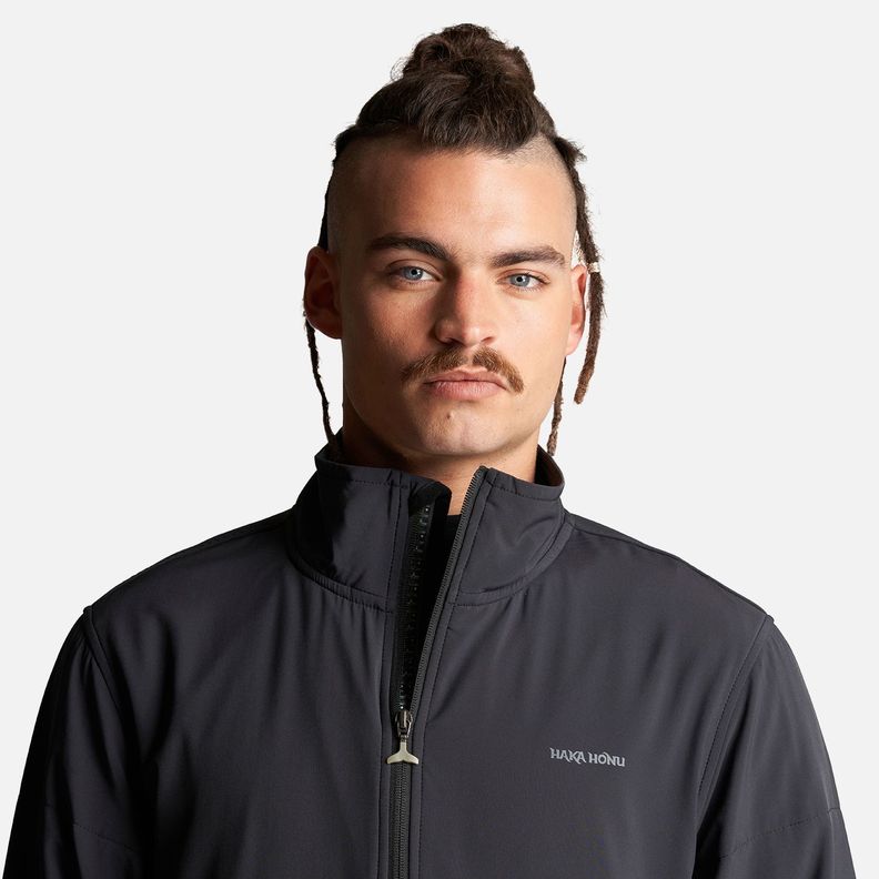 Poleron Hombre Del Sur 1/4 Zip Sin Capucha  Negro Haka Honu-4