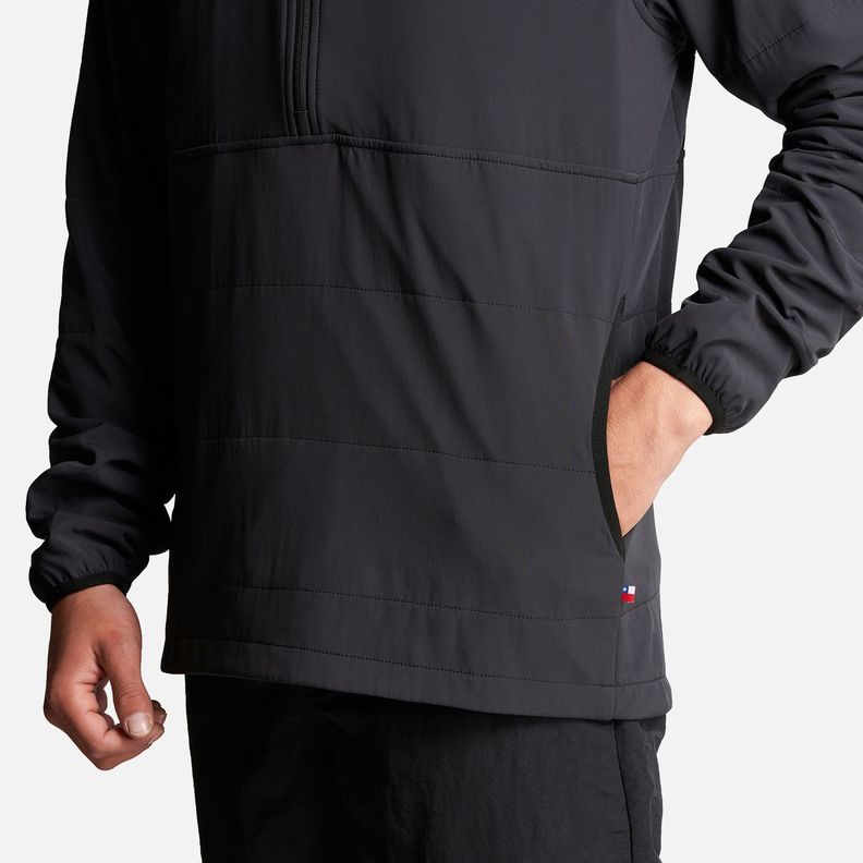 Poleron Hombre Del Sur 1/4 Zip Sin Capucha  Negro Haka Honu-5