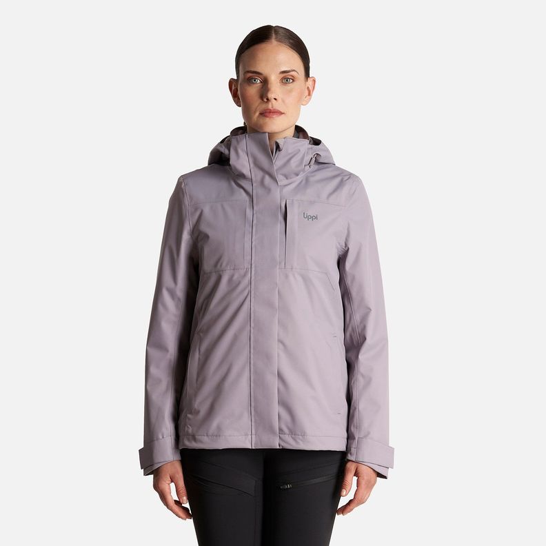 Chaqueta Mujer Tres Cruces Fusion-3 Hoody Jacket Malva/Gris Medio Lippi-1