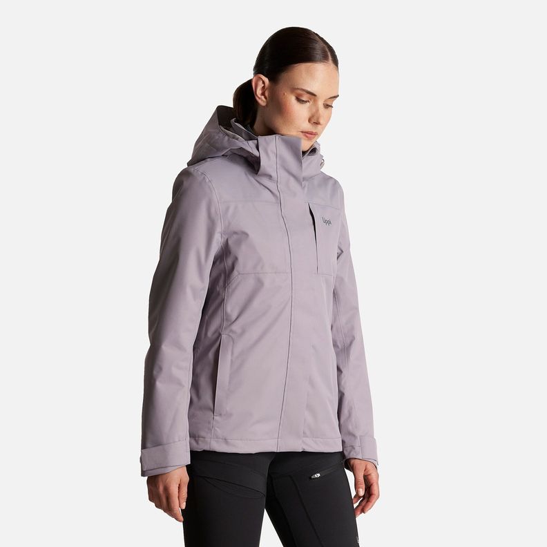 Chaqueta Mujer Tres Cruces Fusion-3 Hoody Jacket Malva/Gris Medio Lippi-2
