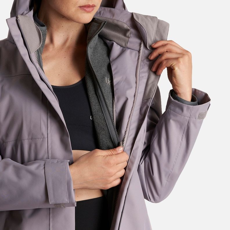 Chaqueta Mujer Tres Cruces Fusion-3 Hoody Jacket Malva/Gris Medio Lippi-8