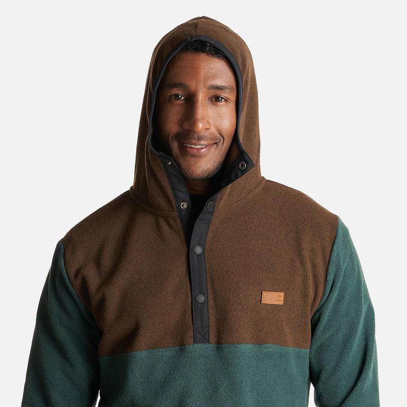 Poleron Hombre Tokerau Hoodie Café/ Verde Bosque Haka Honu-8