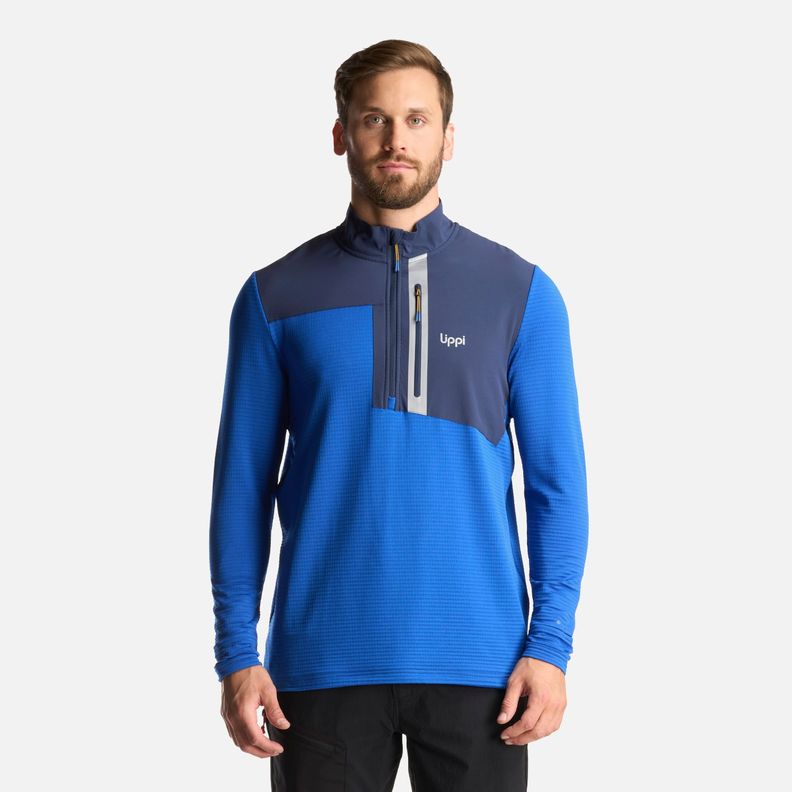 Poleron Hombre Karova Nano F 1/4 Zip Azul Lippi I24-1