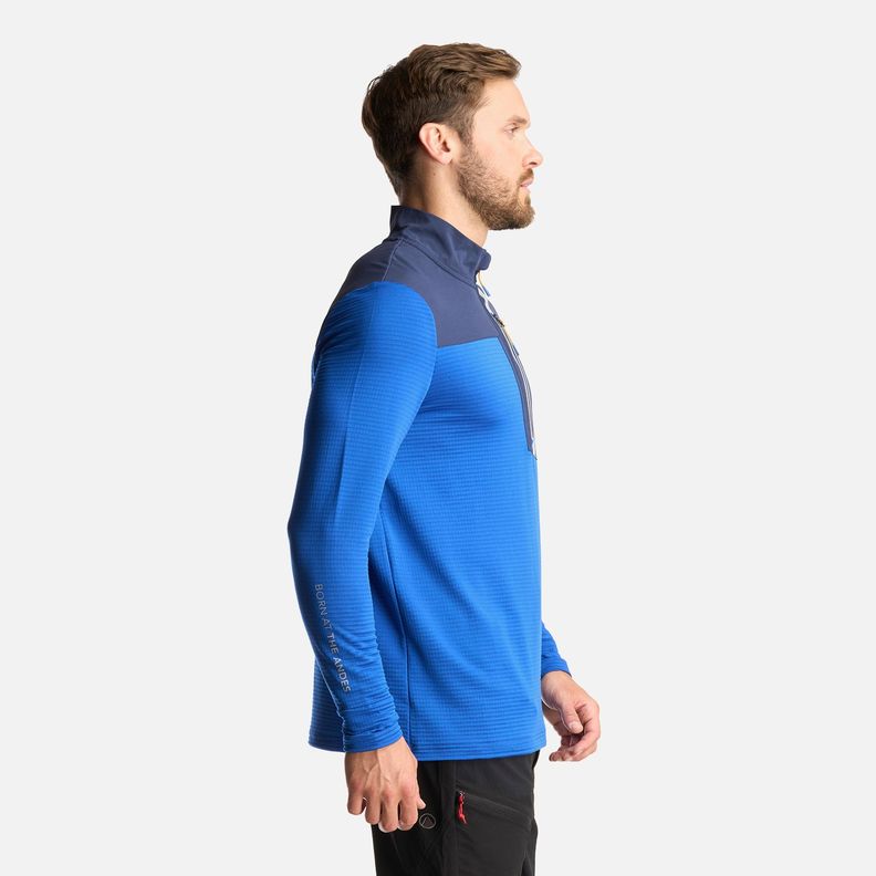 Poleron Hombre Karova Nano F 1/4 Zip Azul Lippi I24-3