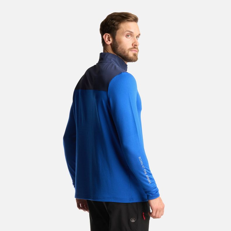Poleron Hombre Karova Nano F 1/4 Zip Azul Lippi I24-4