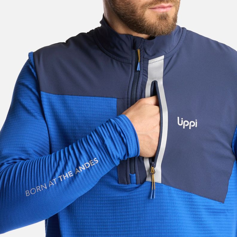Poleron Hombre Karova Nano F 1/4 Zip Azul Lippi I24-5