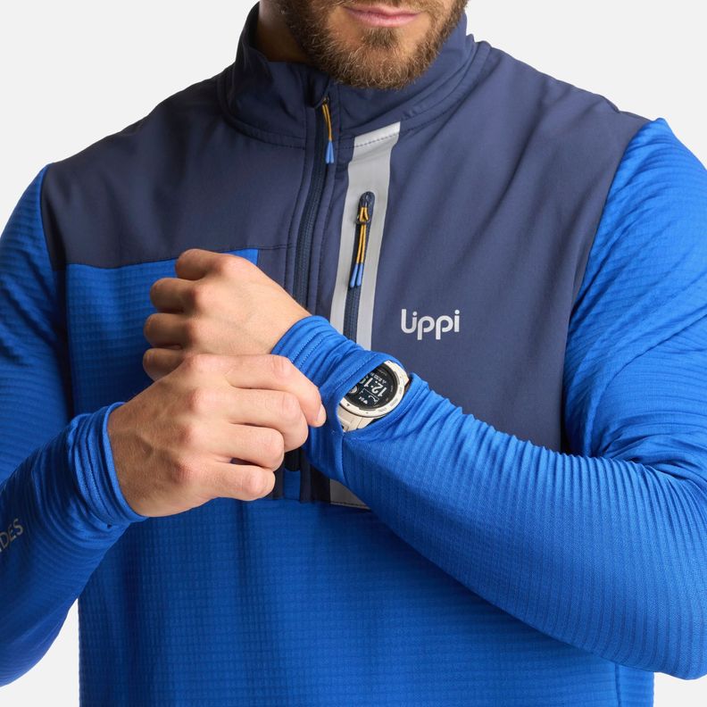 Poleron Hombre Karova Nano F 1/4 Zip Azul Lippi I24-6