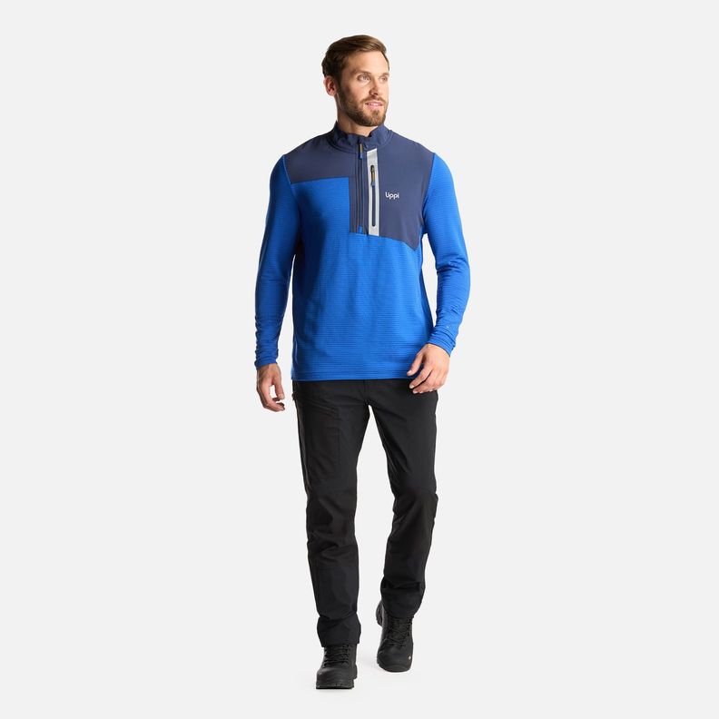 Poleron Hombre Karova Nano F 1/4 Zip Azul Lippi I24-7
