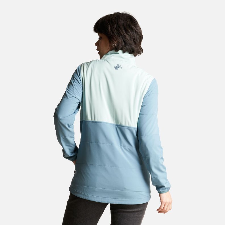 Poleron Mujer Del Sur 1/4 Zip Sin Capucha  Celeste Haka Honu-3