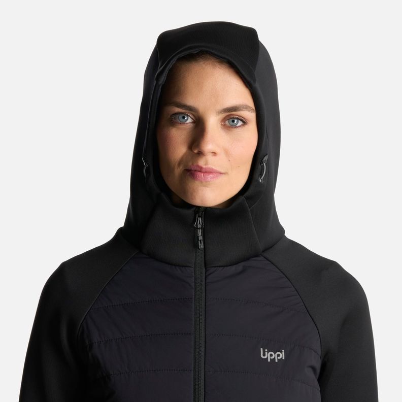 Poleron Mujer ColdMove WindBreaker SteamPro Hoody Jacket Negro Lippi-4