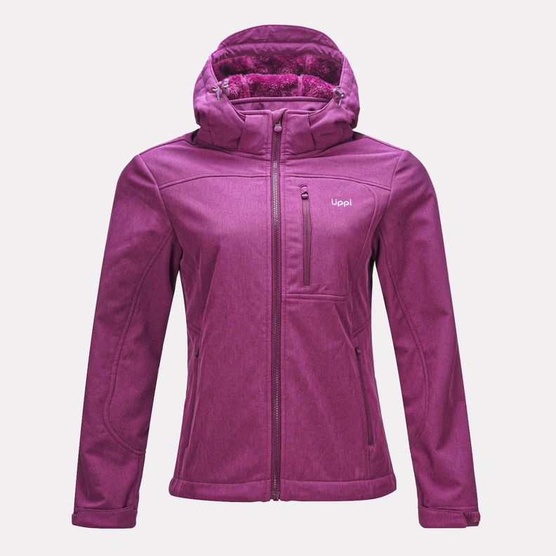 Chaqueta Mujer Macaya Softshell Hoody Jacket Melange Purpura Lippi-0