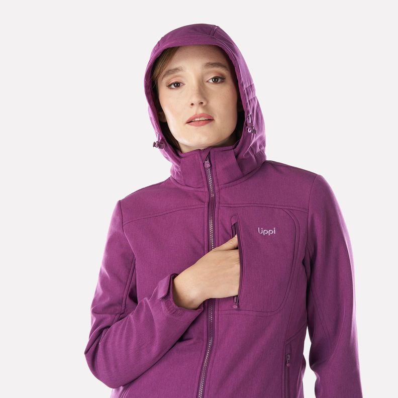 Chaqueta Mujer Macaya Softshell Hoody Jacket Melange Purpura Lippi-1