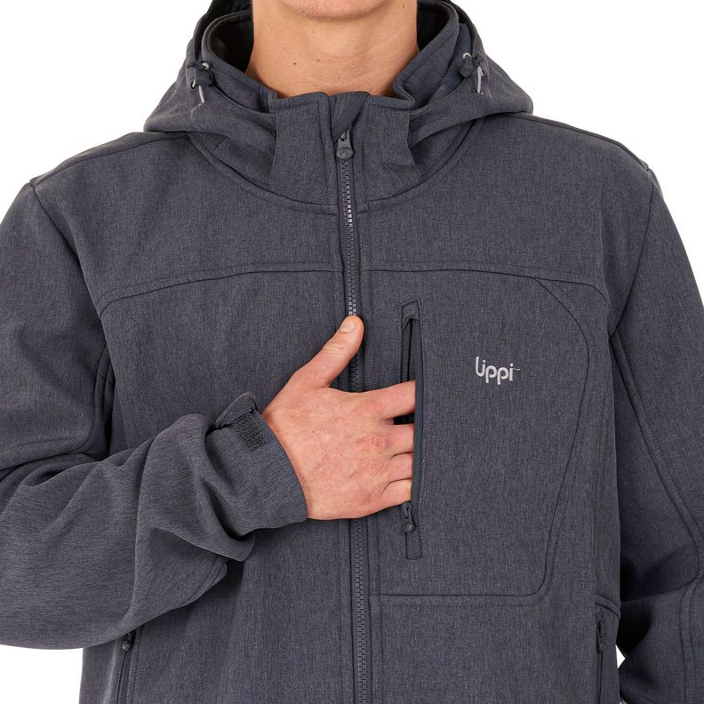 Chaqueta Hombre Macaya Softshell Hoody Jacket Melange Azul Lippi-6