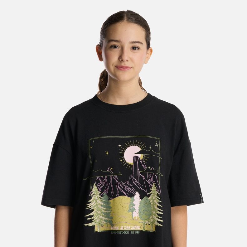 Polera Teen Girl Psychedelic Oversize T-Shirt Negro Lippi-3