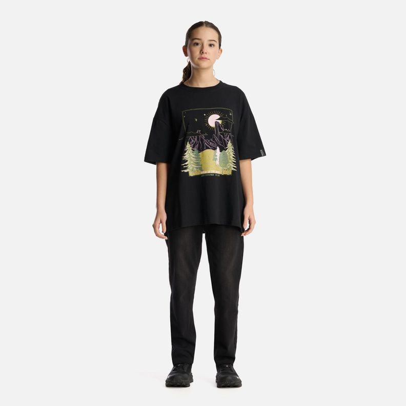 Polera Teen Girl Psychedelic Oversize T-Shirt Negro Lippi-4