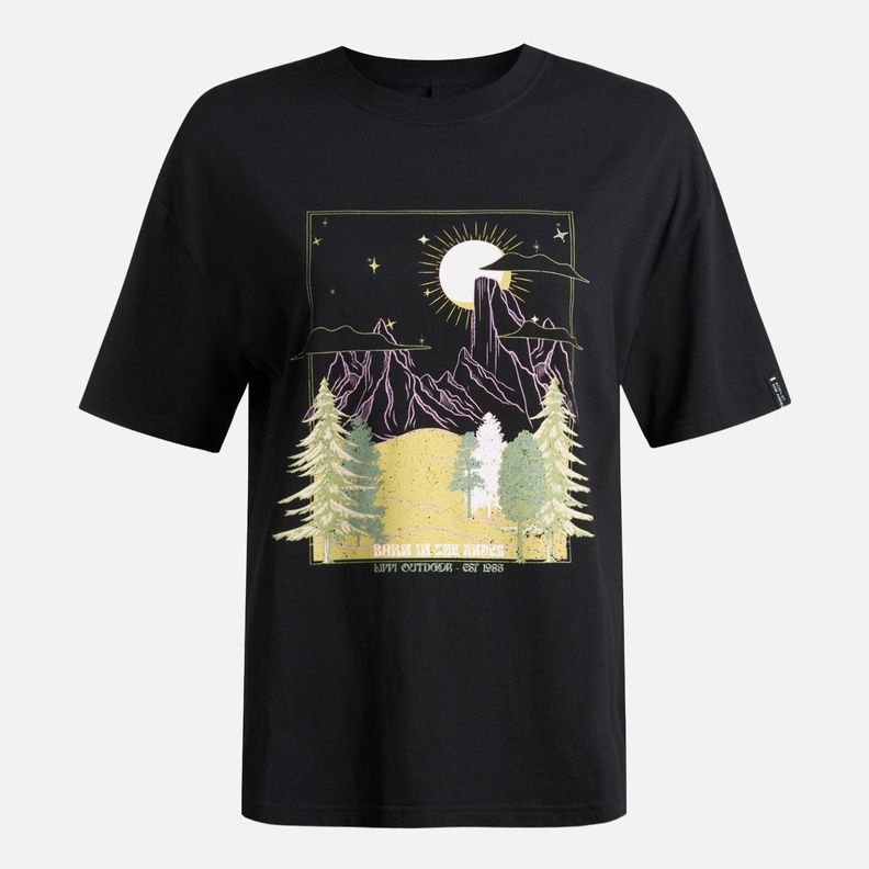 Polera Teen Girl Psychedelic Oversize T-Shirt Negro Lippi-5