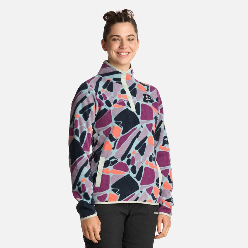 Polerón Mujer Tokerau Print Azul Noche Haka Honu I25-1