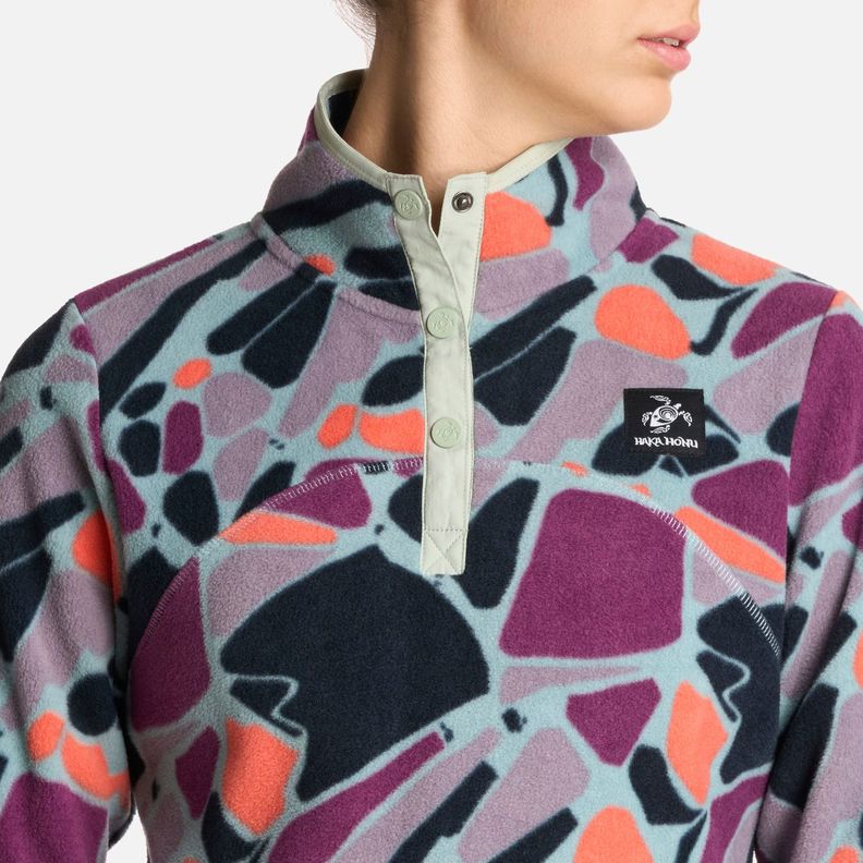 Polerón Mujer Tokerau Print Azul Noche Haka Honu I25-3