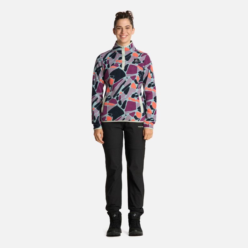 Polerón Mujer Tokerau Print Azul Noche Haka Honu I25-5